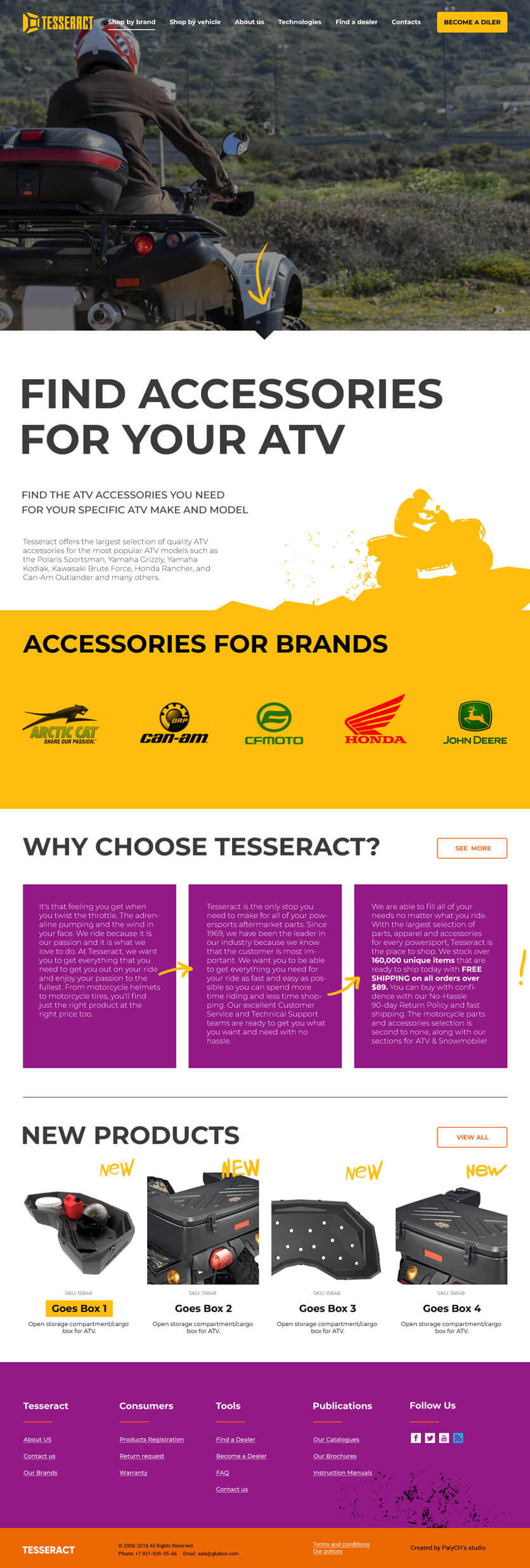 Дизайн главной страницы сайта бренда Tesseract
