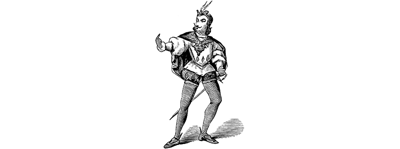 Средневековая гравюра: Мужчина с мечом