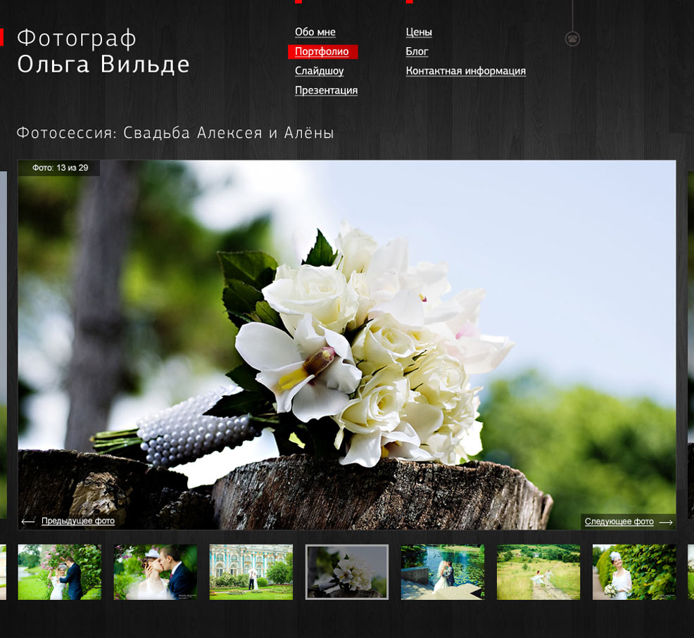 Страница просмотора фотографии портфолио Ольги Вильде