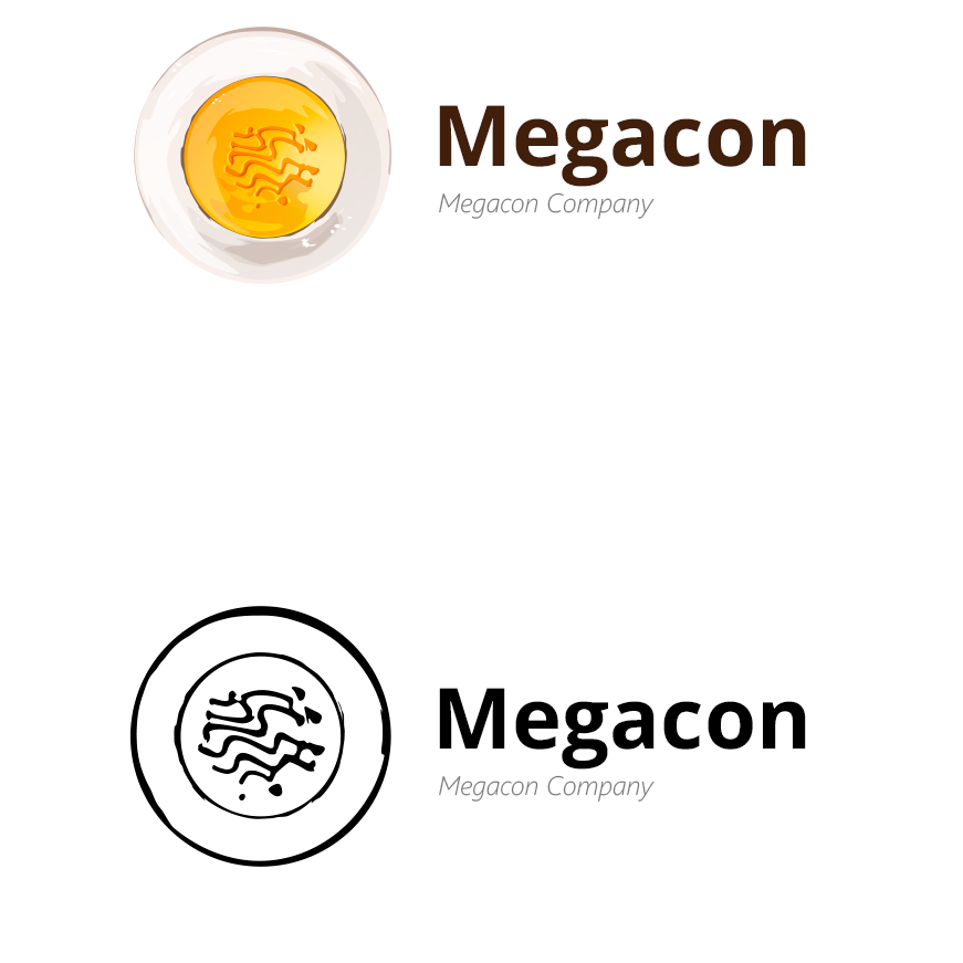 Наброски логотипа компании Мегакон