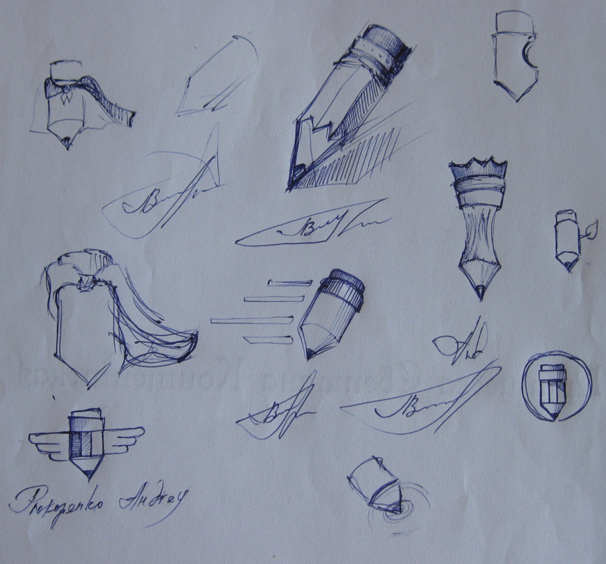 Наброски логотипа студии